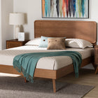 Baxton Studio Demeter Mid-Century Modern Walnut Brown Finished Wood Full Size 3-Piece Bedroom Set