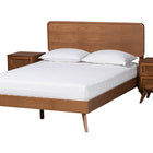 Baxton Studio Demeter Mid-Century Modern Walnut Brown Finished Wood Full Size 3-Piece Bedroom Set