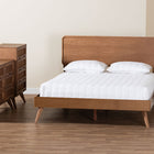 Baxton Studio Demeter Mid-Century Modern Walnut Brown Finished Wood Full Size 4-Piece Bedroom Set
