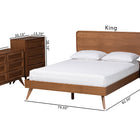 Baxton Studio Demeter Mid-Century Modern Walnut Brown Finished Wood King Size 4-Piece Bedroom Set