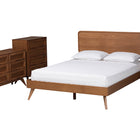 Baxton Studio Demeter Mid-Century Modern Walnut Brown Finished Wood King Size 4-Piece Bedroom Set