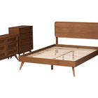 Baxton Studio Demeter Mid-Century Modern Walnut Brown Finished Wood Full Size 4-Piece Bedroom Set