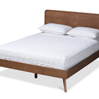 Baxton Studio Demeter Mid-Century Modern Walnut Brown Finished Wood Queen Size Platform Bed