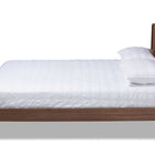 Baxton Studio Demeter Mid-Century Modern Walnut Brown Finished Wood Queen Size Platform Bed