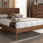 Baxton Studio Demeter Mid-Century Modern Walnut Brown Finished Wood Queen Size Platform Bed