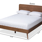 Baxton Studio Demeter Mid-Century Modern Walnut Brown Finished Wood Queen Size Platform Bed