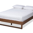 Baxton Studio Liliya Mid-Century Modern Walnut Brown Finished Wood Full Size Platform Bed Frame