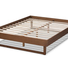 Baxton Studio Liliya Mid-Century Modern Walnut Brown Finished Wood Full Size Platform Bed Frame