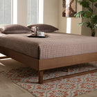 Baxton Studio Liliya Mid-Century Modern Walnut Brown Finished Wood Full Size Platform Bed Frame
