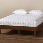 Baxton Studio Liliya Mid-Century Modern Walnut Brown Finished Wood Full Size Platform Bed Frame