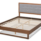 Baxton Studio Viviana Modern and Contemporary Light Grey Fabric Upholstered and Ash Walnut Finished Wood Queen Size Platform Bed