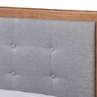 Baxton Studio Viviana Modern and Contemporary Light Grey Fabric Upholstered and Ash Walnut Finished Wood Full Size Platform Bed