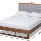 Baxton Studio Viviana Modern and Contemporary Light Grey Fabric Upholstered and Ash Walnut Finished Wood King Size Platform Bed
