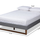 Baxton Studio Liliya Mid-Century Modern Dark Grey Fabric Upholstered Walnut Brown Finished Wood Full Size Platform Bed Frame