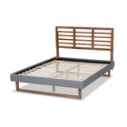 Baxton Studio Rina Modern and Contemporary Dark Grey Fabric Upholstered and Ash Walnut Brown Finished Wood King Size Platform Bed