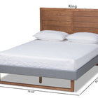 Baxton Studio Gabriela Rustic Modern Dark Grey Fabric Upholstered and Ash Walnut Brown Finished Wood Queen Size Platform Bed