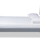 Baxton Studio Gabriela Rustic Modern Dark Grey Fabric Upholstered and Ash Walnut Brown Finished Wood Queen Size Platform Bed