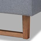 Baxton Studio Gabriela Rustic Modern Dark Grey Fabric Upholstered and Ash Walnut Brown Finished Wood Queen Size Platform Bed