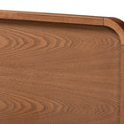 Baxton Studio Ayla Mid-Century Modern Dark Grey Fabric Upholstered Walnut Brown Finished Wood Full Size Platform Bed