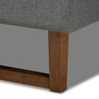 Baxton Studio Ayla Mid-Century Modern Dark Grey Fabric Upholstered Walnut Brown Finished Wood King Size Platform Bed