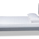 Baxton Studio Emele Modern Transitional Dark Grey Fabric Upholstered and Ash Walnut Brown Finished Wood Queen Size Platform Bed