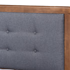 Baxton Studio Emele Modern Transitional Dark Grey Fabric Upholstered and Ash Walnut Brown Finished Wood Full Size Platform Bed