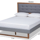 Baxton Studio Emele Modern Transitional Dark Grey Fabric Upholstered and Ash Walnut Brown Finished Wood Queen Size Platform Bed