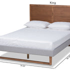 Baxton Studio Eloise Rustic Modern Light Grey Fabric Upholstered and Ash Walnut Brown Finished Wood King Size Platform Bed