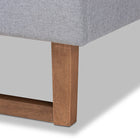 Baxton Studio Eloise Rustic Modern Light Grey Fabric Upholstered and Ash Walnut Brown Finished Wood King Size Platform Bed