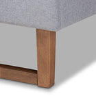 Baxton Studio Claudia Rustic Modern Light Grey Fabric Upholstered and Walnut Brown Finished Wood King Size Platform Bed