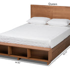 Baxton Studio Tamsin Modern Transitional Ash Walnut Brown Finished Wood Queen Size 4-Drawer Platform Storage Bed with Built-In Shelves
