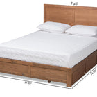 Baxton Studio Aras Modern and Contemporary Transitional Ash Walnut Brown Finished Wood Queen Size 3-Drawer Platform Storage Bed