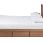 Baxton Studio Aras Modern and Contemporary Transitional Ash Walnut Brown Finished Wood Queen Size 3-Drawer Platform Storage Bed