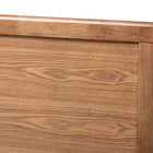 Baxton Studio Raya Mid-Century Modern Walnut Brown Finished Wood King Size Headboard