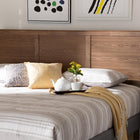 Baxton Studio Raya Mid-Century Modern Walnut Brown Finished Wood King Size Headboard