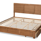 Baxton Studio Aras Modern and Contemporary Transitional Ash Walnut Brown Finished Wood King Size 3-Drawer Platform Storage Bed