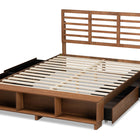 Baxton Studio Milana Modern Transitional Ash Walnut Brown Finished Wood 4-Drawer Queen Size Platform Storage Bed