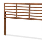 Baxton Studio Salome Mid-Century Modern Walnut Brown Finished Wood Queen Size Open Slat Headboard
