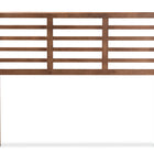 Baxton Studio Salome Mid-Century Modern Walnut Brown Finished Wood Queen Size Open Slat Headboard
