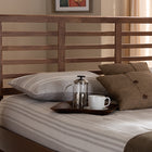 Baxton Studio Salome Mid-Century Modern Walnut Brown Finished Wood Queen Size Open Slat Headboard