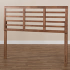 Baxton Studio Salome Mid-Century Modern Walnut Brown Finished Wood Queen Size Open Slat Headboard