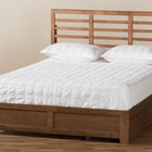 Baxton Studio Piera Modern and Contemporary Transitional Ash Walnut Brown Finished Wood Queen Size 3-Drawer Platform Storage Bed