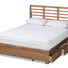 Baxton Studio Piera Modern and Contemporary Transitional Ash Walnut Brown Finished Wood Queen Size 3-Drawer Platform Storage Bed