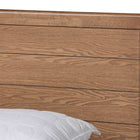 Baxton Studio Alba Modern Transitional Ash Walnut Brown Finished Wood King Size 4-Drawer Platform Storage Bed with Built-In Shelves