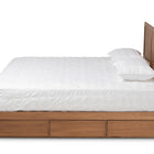 Baxton Studio Lisa Modern and Contemporary Transitional Ash Walnut Brown Finished Wood King Size 3-Drawer Platform Storage Bed