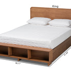 Baxton Studio Vita Modern Transitional Ash Walnut Brown Finished Wood 4-Drawer King Size Platform Storage Bed