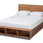 Baxton Studio Vita Modern Transitional Ash Walnut Brown Finished Wood 4-Drawer Queen Size Platform Storage Bed