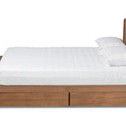 Baxton Studio Vita Modern Transitional Ash Walnut Brown Finished Wood 4-Drawer King Size Platform Storage Bed