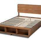 Baxton Studio Vita Modern Transitional Ash Walnut Brown Finished Wood 4-Drawer Queen Size Platform Storage Bed