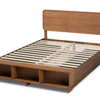 Baxton Studio Vita Modern Transitional Ash Walnut Brown Finished Wood 4-Drawer King Size Platform Storage Bed